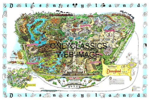 OnlyClassics 1962 Disneyland California MAP 8X12 Photo Poster America's Family Amusement Park OnlyClassics 1962 Disneyland California MAP 8X12 Photo Poster America's Family Amusement Park