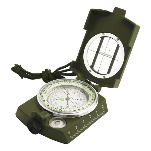 Lensatic Sighting Compass Survival for Hiking Orienteering Lensatic Compass Waterproof & Shakepr0of Navigation Survival Luminous Sighting Compass