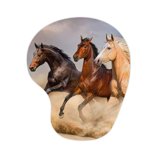Horse Run Gallop Sand Wrist Support Mouse Pad Ergonomic Mouse Pad with Non-Slip Rubber Base for Home Office Game Computers Desk,Pain Relief