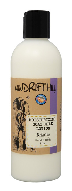 Windrift Hill Moisturizing Goat Milk Hand & Body Lotion 8 Ounce Bottle (Relaxing)