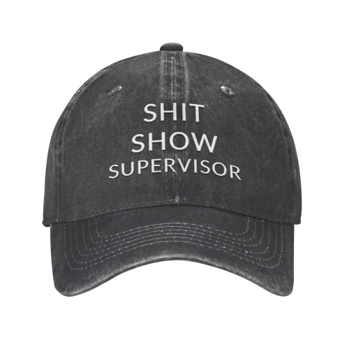 LURCAZT Shit Show Supervisor Hat Men Women Plain Cotton Adjustable Washed Twill Low Profile Baseball Cap Hat Black