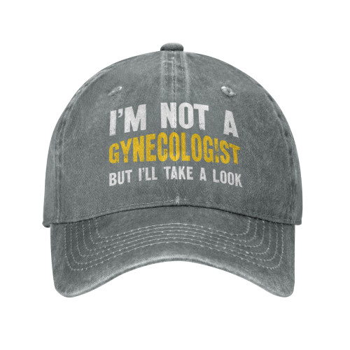 I'm Not A Gynecologist But I'll Take A Look Hat for Women Men, Adjustable Casquette Denim Cap Baseball Cap