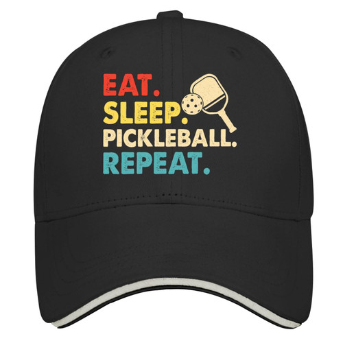 Baseball Cap Eat Sleep Pickleball Repeat Dad Hats for Men Vintage Baseball Cap Adjustable