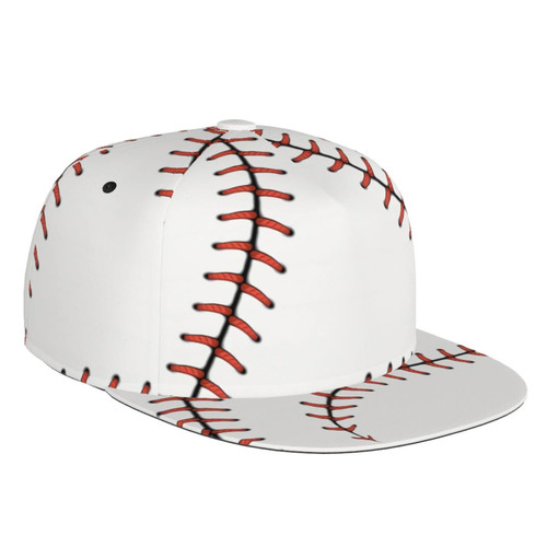 LOGMOR Sport Baseball Lace Pattern Flat Bill Hat, Unisex Snapback Baseball Cap Hip Hop Style Flat Visor Blank Adjustable Black