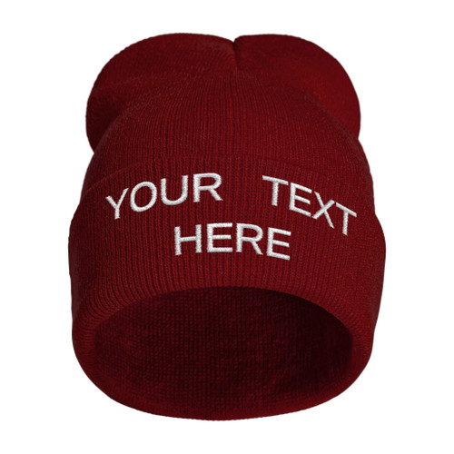 Custom Beanie Men Slouchy Knit Personalization Skull Cap Warm Stocking Hats Guys Women Winter Beanie Hat Cuffed Plain Hat
