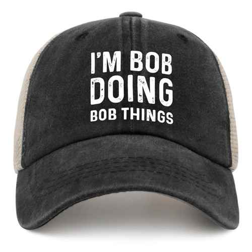 Im Bob Doing Bob Thing Trucker Hat Women Vintage Mesh Baseball Cap for Summer