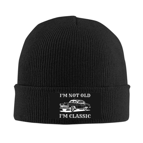 Classic Car I'm Not Old I'm Classic Knit Hat Men Women Warm Knitted Brimless Winter Beanie Hat Black