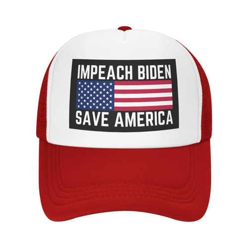 Impeach Biden Save America Mesh Hat Fuck Joe Biden Anti Biden Impeach Biden Hat Trump 2024 Hat Trucker Baseball Cap Red
