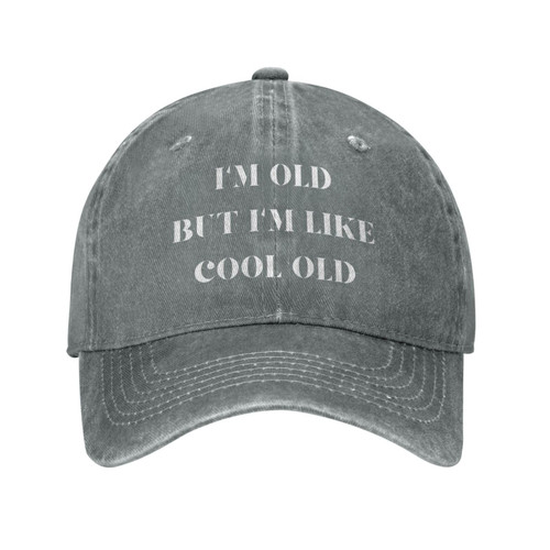 Gymini I'm Old But I'm Like Cool Old Hat Trucker Hats Baseball Cap Adjustable Sports Unisex Caps Gray