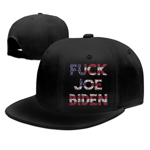 F-Uck Joe Biden Snapback Hats for Men Baseball Cap Adjustable Flat Bill Trucker Dad Gift,Husband,Boy Friend,Brother,Uncle,Grandfather,Grandpa Black