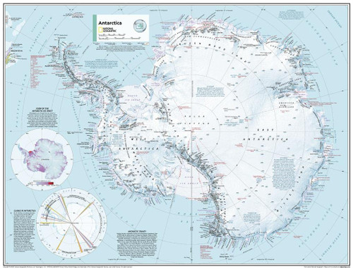 National Geographic Maps: Antarctica Wall Map - Compact - 21.5 x 16.25 inches