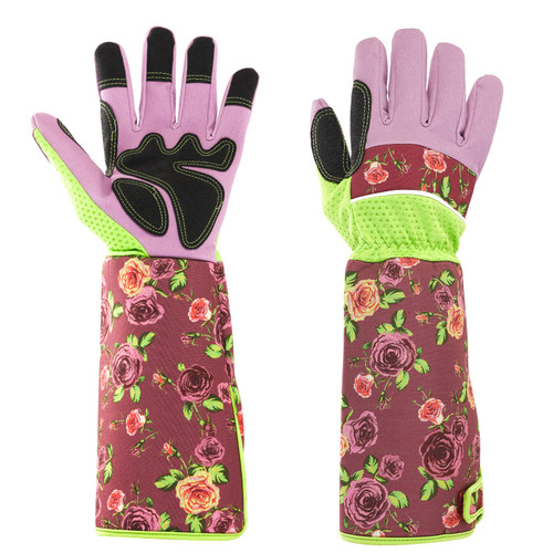 Thorn Proof Long Sleeve Gardening Gloves, Rose Pruning gloves, Garden Gloves for women(L)