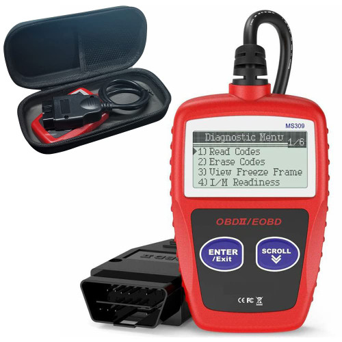 CAN OBD2 Scanner MS309 Automotive Scanner Engine Diagnostic Tool EOBD Car Check Engine Code Reader Auto CAN Diagnostic Scan Tool Multi-Languages for All OBD II Protocol Vehicles (Red)