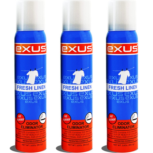 Exus Odor Eliminator & Air Freshener Spray For Strong Odor, Pet Odor Eliminator, Room Spray, Car Freshener (3 Pack) (Fresh Linen) Exus Odor Eliminator & Air Freshener Spray For Strong Odor, Pet Odor Eliminator, Room Spray, Car Freshener (3 Pack) (Fresh Linen)