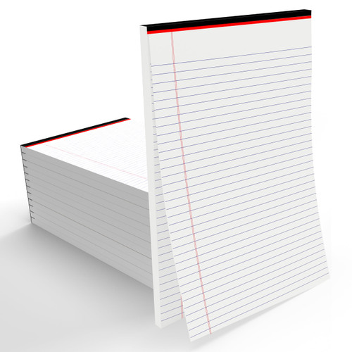 E-CLIPS USA Notepads, Legal Pads, Note Pads 8.5 x 11, Legal Wide Rule Notepad, White, Chipboard Back, Writing Pad, Office Supplies, 50 Sheets Per Pad (12 Pack)