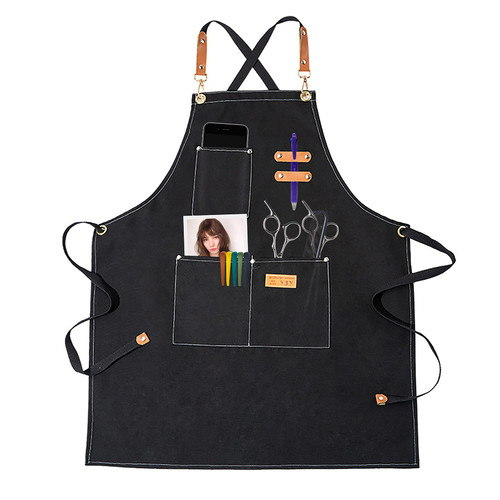 Aprons Men Women Canvas Cooking Apron, Kitchen Grill BBQ Woodworking Welding Carpenter Work Aprons, Cross back Adult Aprons