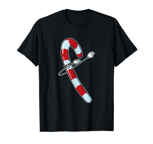 Funny Christmas Dabbing Candy Cane T-Shirt