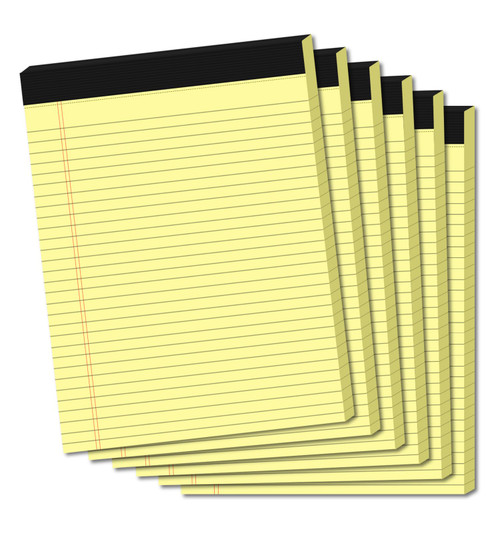 Yellow Legal Pads 8.5 x 11 Note Pads Wide Ruled, 6 Pack Yellow Writing Pads, Perforated Legal Notepads 8.5 x 11 Legal Pad, 50 Sheets per Notepad, Yellow Notepads 8.5 x 11 Lined Pads of Yellow Paper