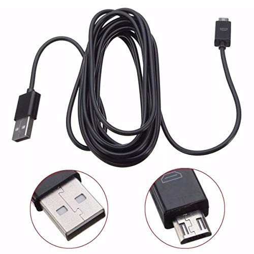 10-FT USB Charging Cable for Xbox One and PS4 Controllers-Black