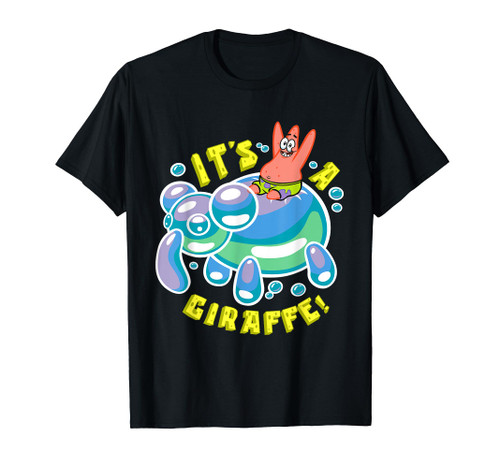 Mademark x SpongeBob SquarePants - SpongeBob Its a Giraffe Patrick Star Riding Balloon Giraffe T-Shirt