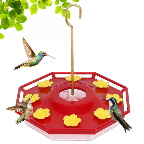 Homelove Hummingbird Feeders with 8 Feeding Ports,Built-in Moat Saucer,Leak-Proof Humming Feeder, Easy to Clean,Hanging Hummers Bird Feeder for Outdoor Hanging Yard Garden Decoration,Red Homelove Hummingbird Feeders with 8 Feeding Ports,Built-in Moat Saucer,Leak-Proof Humming Feeder, Easy to Clean,Hanging Hummers Bird Feeder for Outdoor Hanging Yard Garden Decoration,Red