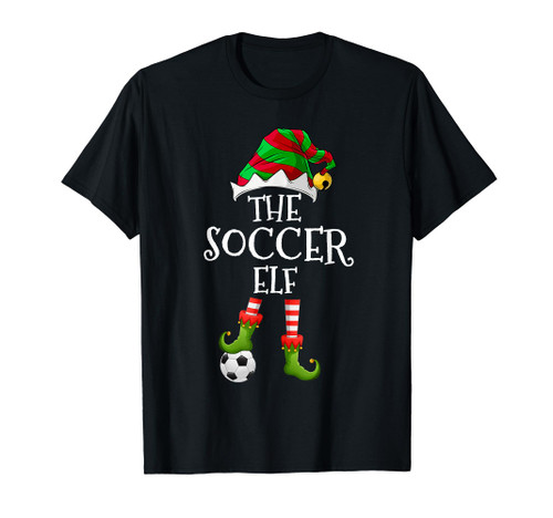 Soccer Elf Family Matching Christmas Group Elf Pajama T-Shirt