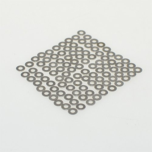 304 Stainless Steel ID 1/16" OD 5/32" Flat Washer Plain Washer Sheet Metal Gasket Fastener M1.6X4X0.3(100pcs)