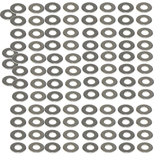 304 Stainless Steel ID 1/8" OD 9/32" Flat Washer Plain Washer Sheet Metal Gasket Fastener M3X7X0.5(100pcs)