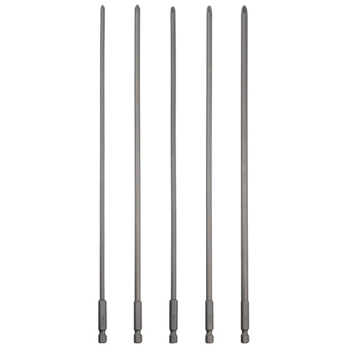 Rocaris 5 Pack Extra Long Phillips Screwdriver Bit Sets, 1/4 Inch Hex Shank Magnetic Screwdriver Bits Cross Head S2, 12 Inch