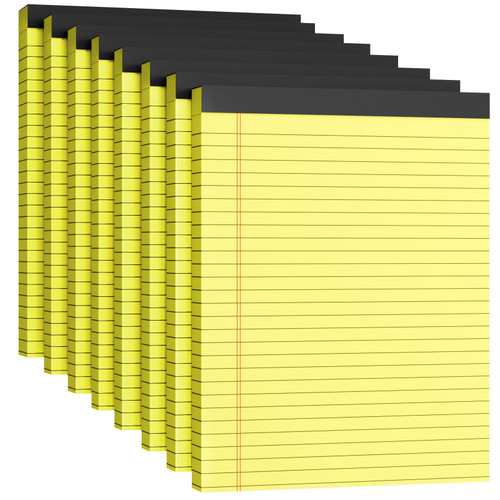 MSKKSM Legal Pads 8.5 x 11, 8 Pack Yellow Note Pads 8.5 x 11 Writing Pads, Wide Ruled Legal Notepads, Lined Pads of Paper Yellow Paper Pads, 30 Sheets Per Notepad for School, Home, Office, Business