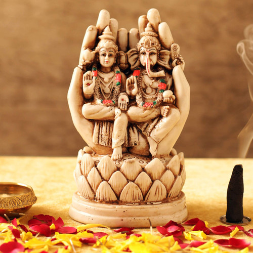 TIED RIBBONS 6 Inch Lakshmi Ganesha Statue for Diwali Puja Decorations at Home | Laxmi Ganesh Murti | Handmade Printed Clay Lord Ganesha & Lakshmi Idol | Diwali Decorations for Home TIED RIBBONS 6 Inch Lakshmi Ganesha Statue for Diwali Puja Decorations at Home | Laxmi Ganesh Murti | Handmade Printed Clay Lord Ganesha & Lakshmi Idol | Diwali Decorations for Home