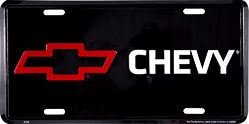 HangTime Chevy embossed metal auto tag 6 x 12
