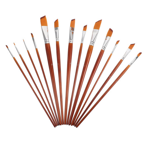 JEWEDECO 13pcs Watercolor Brush Oil Painting Brushes Linen Suits Nylon Bristle Paintbrush Paint Brush Kit Bulk Paint Brushes Paintbrushes Painting Supply Painting Tools Two-Color Wood Suite