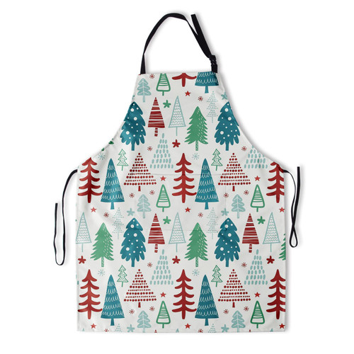 Giwawa Pine Tree Apron Forest Wood Unisex Kitchen Bib Apron with Adjustable Neck Cooking Aprons for Dinner Party Baking BBQ Grill Drawing