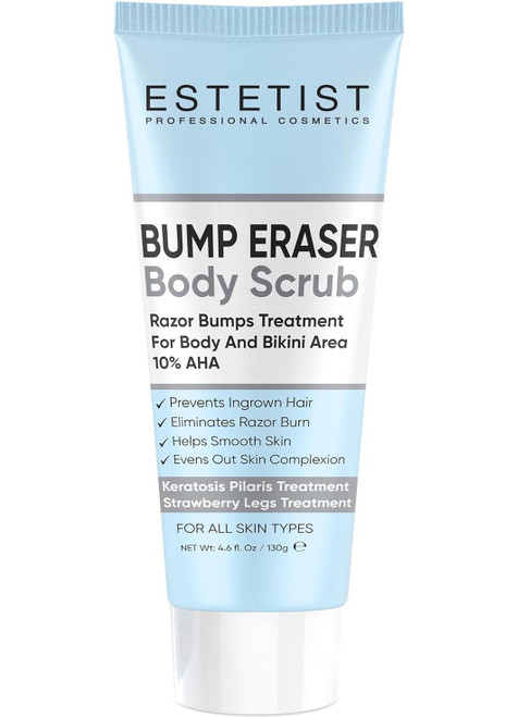Bump Eraser Body Scrub Razor Bumps Treatment For Body And Bikini Area Exfoliant for Keratosis Pilaris Strawberry Legs Chicken Skin Prevents Ingrown Hair Helps Smooth Skin with 10% AHA Women Body Wash