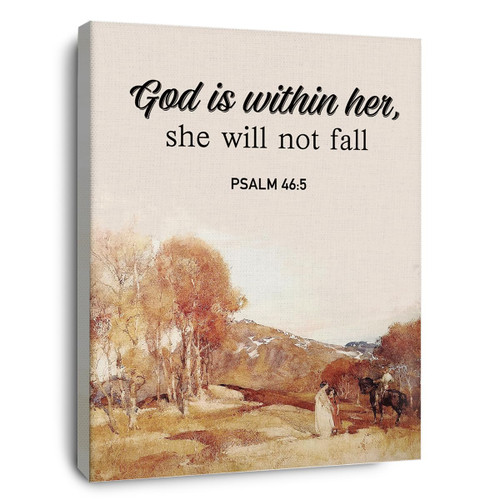OTINGQD Christian Bible Scripture PSALM 46:5 God is within Her She Will not Fall Watercolor Highland Canvas Wall Art Prints Decoration for Home Bedroom Living Room Church,Christians Gifts,11x14 Inch OTINGQD Christian Bible Scripture PSALM 46:5 God is within Her She Will not Fall Watercolor Highland Canvas Wall Art Prints Decoration for Home Bedroom Living Room Church,Christians Gifts,11x14 Inch