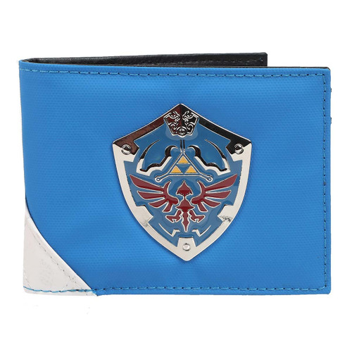 Legend Of Zelda Metal Hylian Shield Men's Blue Bi-Fold Wallet Legend Of Zelda Metal Hylian Shield Men's Blue Bi-Fold Wallet