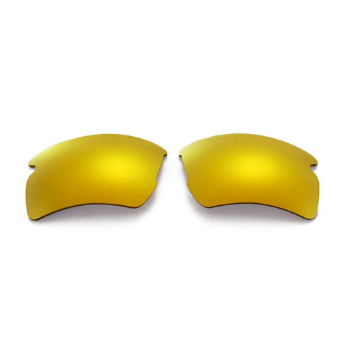 Walleva Replacement Lenses For Oakley Flak 2.0 XL Sunglasses - Multiple Options Available (24K Gold Mirror Coated - Polarized)