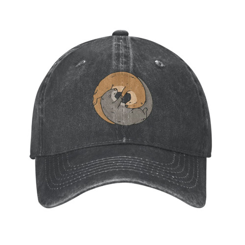 Yin and Yang Otter Unisex Cowboy Hat Baseball Caps Adjustable Sports Golf Denim Casquette Cap Black Yin and Yang Otter Unisex Cowboy Hat Baseball Caps Adjustable Sports Golf Denim Casquette Cap Black