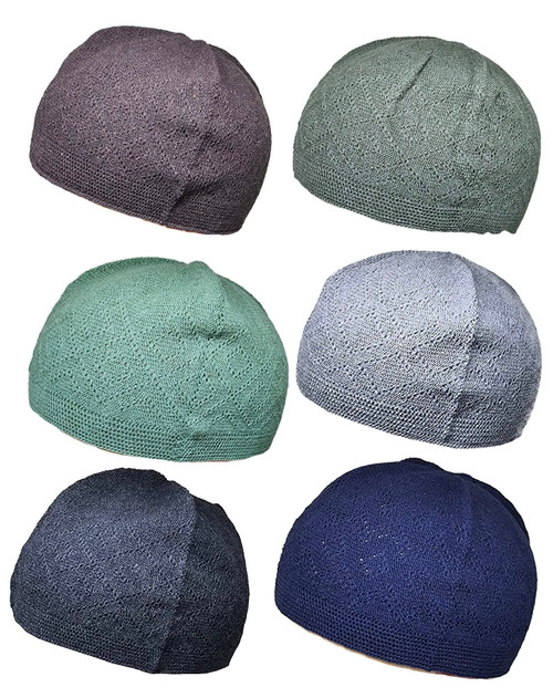 Pack 6 Colors Muslim Beanie Prayer Cap Amn-334 Islam Kufi Hat Knit Crochet Taqiyah Takke Skull Topi Headware Eid Ramadan Gift Pack 6 Colors Muslim Beanie Prayer Cap Amn-334 Islam Kufi Hat Knit Crochet Taqiyah Takke Skull Topi Headware Eid Ramadan Gift