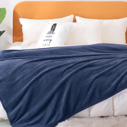 Panku Sherpa Throw Blanket for Couch - Thick and Warm Fleece Blanket for Winter, Super Soft and Silky Throw Blanket for Bed, Blue, 50x60 inches