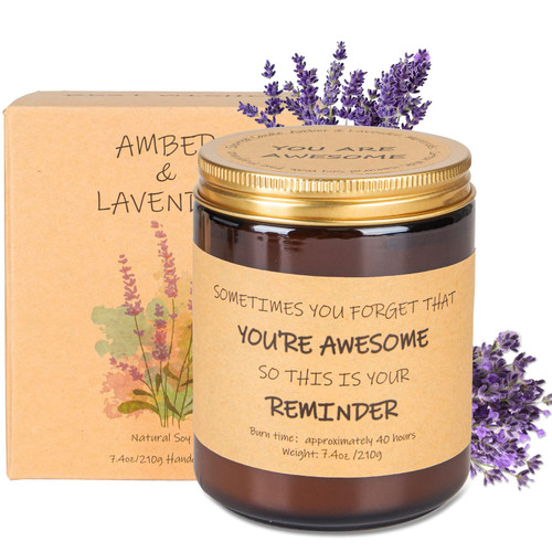Lavender Scented Candles - Inspirational Thank You Gifts, Birthday Candle Gift Set for Women, Relaxing Birthday Gifts for Mom, Girlfriend, Best Friend, Coworker, Candles for Home Scented with Keychain Lavender Scented Candles - Inspirational Thank You Gifts, Birthday Candle Gift Set for Women, Relaxing Birthday Gifts for Mom, Girlfriend, Best Friend, Coworker, Candles for Home Scented with Keychain