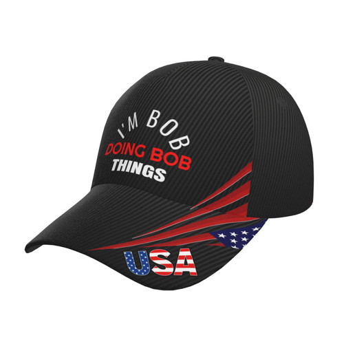 I'm Bob Doing Bob Things Distressed Dad Hat for Women 90s Washed Denim Adjustable Hats