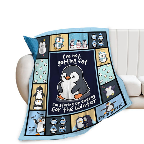 Zhongh Penguin Blanket Cute Penguins Decor Throw Blankets Cozy Fleece Flannel Blanket Plush Lightweight Blanket Stuff Penguin Gifts for Girls Boys Women Kids Teens Adults for Couch Sofa Bed 40"X50"