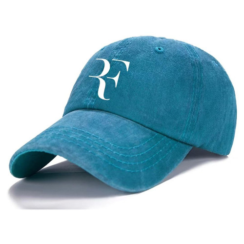 ROGER FEDERER Hat Unisex Baseball Cap,Cotton Denim Dad Hats, Adjustable Trucker Hat Blue