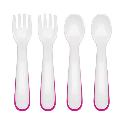 OXO Tot Fork and Spoon Training Set, Pink