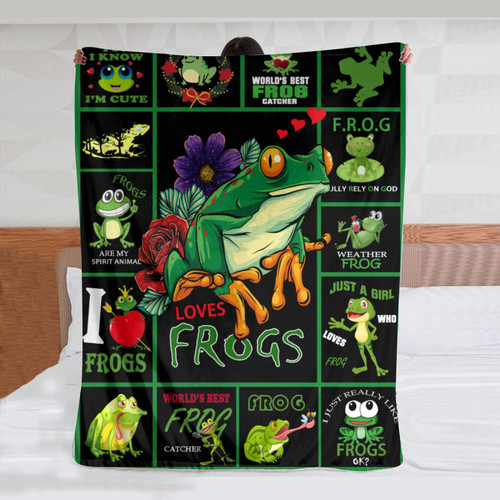 Frog Blanket Ligtweight Cozy Soft Smooth Print Throw Blankets for Kids Boy Girl Man Women Kids Adults Gifts 50"x40" in Frog Blanket Ligtweight Cozy Soft Smooth Print Throw Blankets for Kids Boy Girl Man Women Kids Adults Gifts 50"x40" in