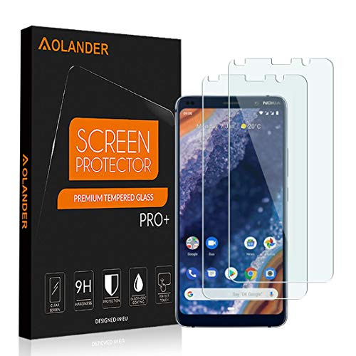 AOLANDER [2-Pack] Screen Protector for Nokia 9 Pureview,[2.5D Round Edge] [9H Hardness] [High Definition] [Bubble Free] Tempered Glass Screen Protector