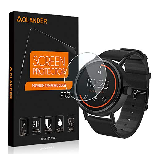 AOLANDER [4-Pack] Screen Protector for Misfit Vapor 2,[2.5D Round Edge] [9H Hardness] [High Definition] [Bubble Free] Tempered Glass Screen Protector (46mm)
