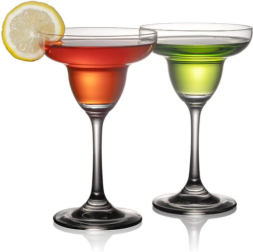 HZIYOU Margarita Glasses Set of 2 - Margarita Cocktail Glasses - Clear Glasses For Drinking Martinis, Manhattans, Vodka, Gin, and Cocktails(6 oz)